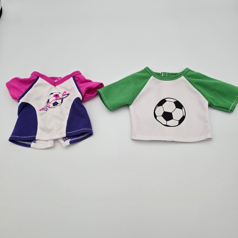 American Girl My Life 18" Doll Soccer Shirts Purple Space Green Athletic Jersey